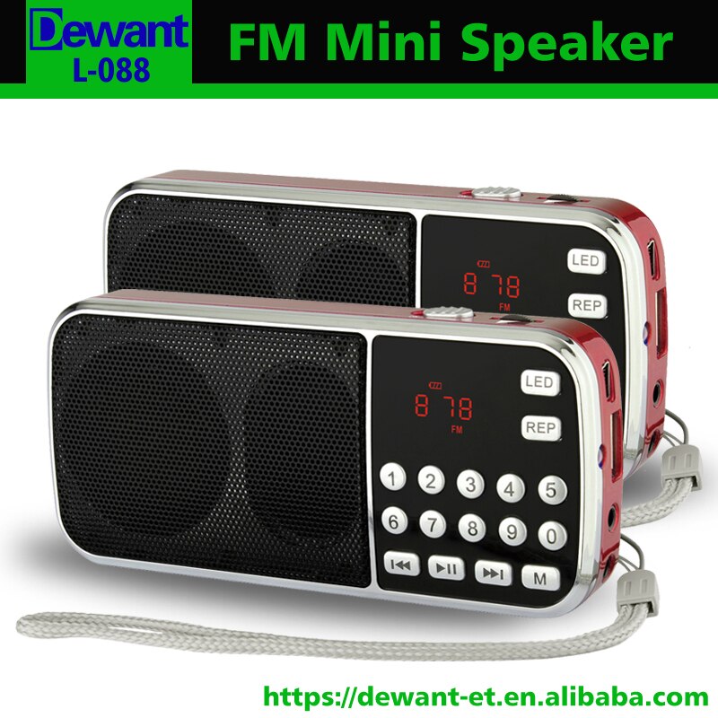    L-088 ޴ hifi ̴ Ŀ MP3 ÷̾  ũ SD TF FM  LED 